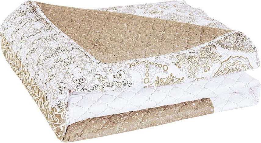 Světle hnědý oboustranný přehoz z mikrovlákna DecoKing Malaga