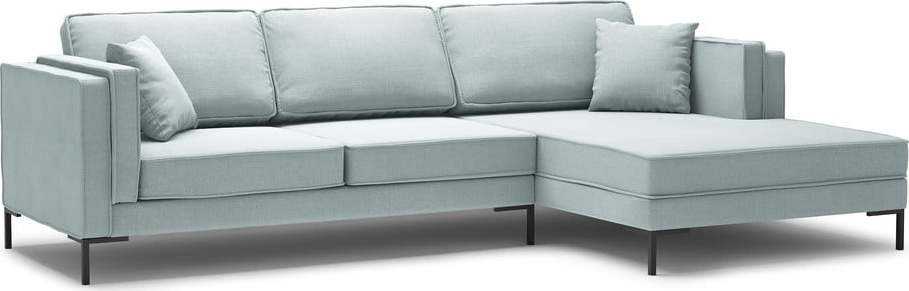 Světle modrá rohová pohovka Milo Casa Attilio