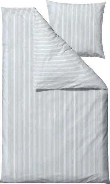 Světle modré povlečení na jednolůžko z ranforce bavlny Södahl Stripes