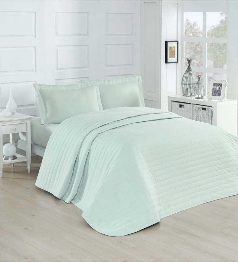 Světle zelený lehký prošívaný přehoz Mijolnir Monart