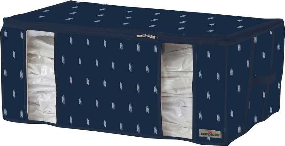 Tamvě modrý úložný box na oblečení Compactor Kasuri