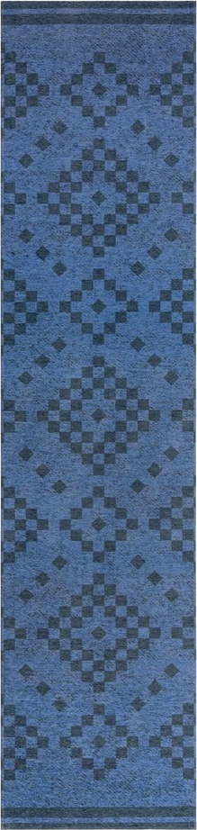 Tmavě modrý dvouvrstvý běhoun Flair Rugs MATCH Eve Trellis