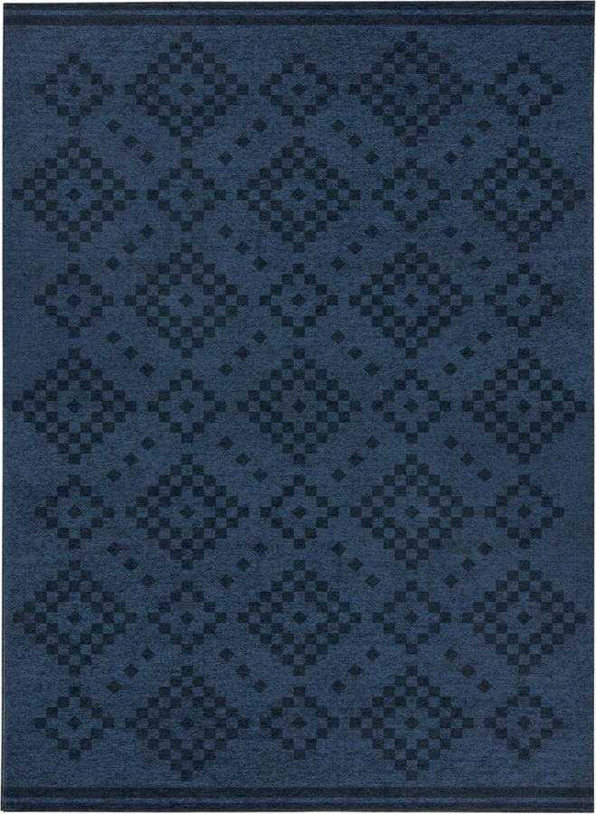 Tmavě modrý dvouvrstvý koberec Flair Rugs MATCH Eve Trellis