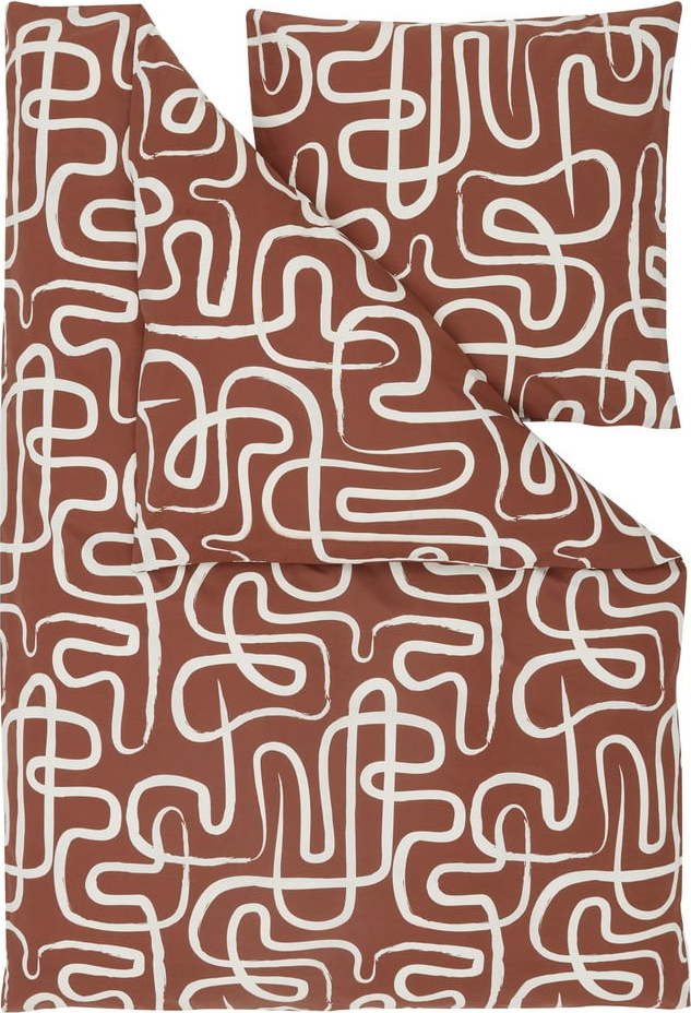 Tmavě oranžové povlečení na jednolůžko z bavlněného perkálu Westwing Collection