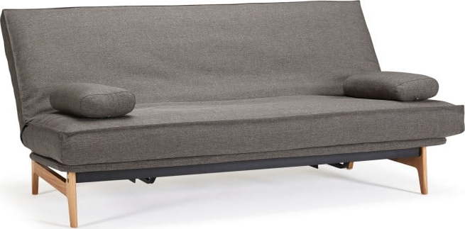 Tmavě šedá rozkládací pohovka se snímatelným potahem Innovation Aslak Elegant Flashtex Dark Grey
