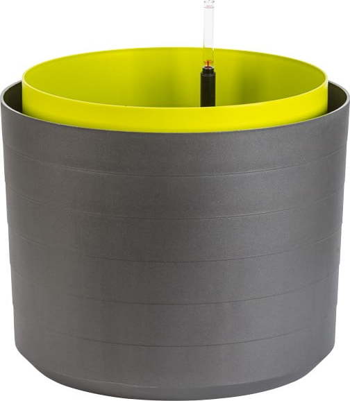 Tmavě šedý samozavlažovací květináč Plastia Berberis