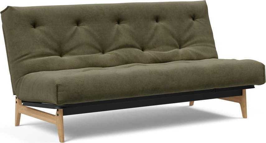 Tmavě zelená manšestrová rozkládací pohovka Innovation Aslak Nordic Innovation