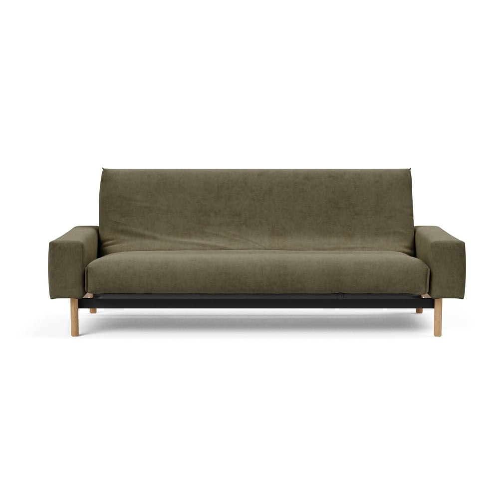 Tmavě zelená manšestrová rozkládací pohovka Innovation Mimer Innovation