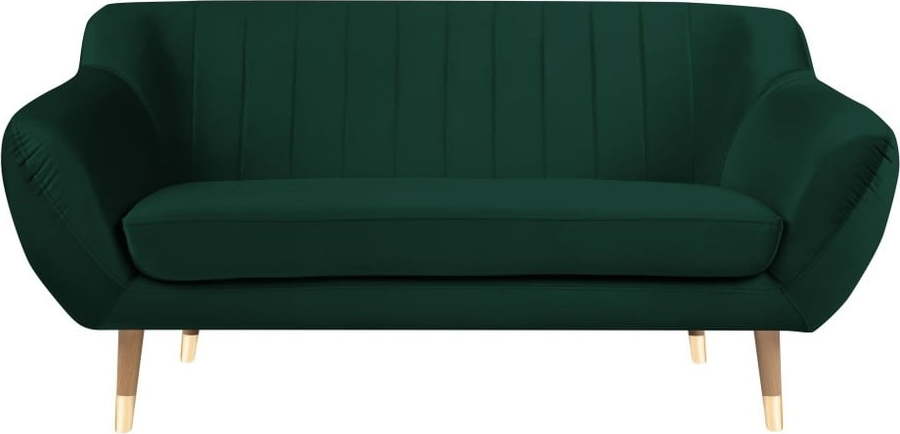 Tmavě zelená sametová pohovka Mazzini Sofas Benito
