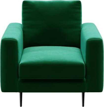 Tmavě zelené sametové křeslo Devichy Levie devichy
