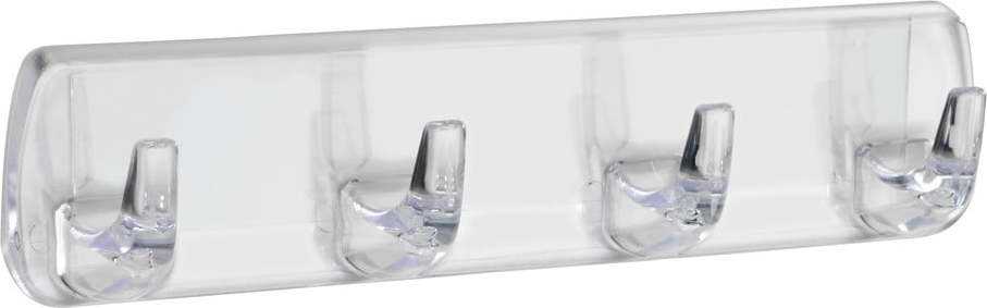 Transparentní nástěnný věšák se 4 háčky Wenko Strip WENKO