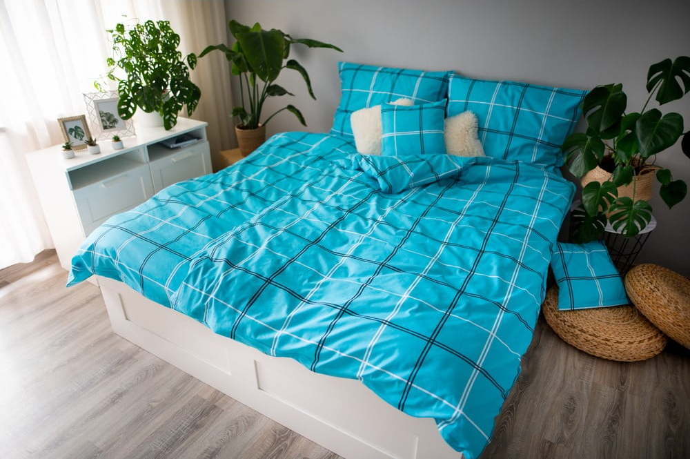 Tyrkysové bavlněné povlečení na jednolůžko Cotton House Dita