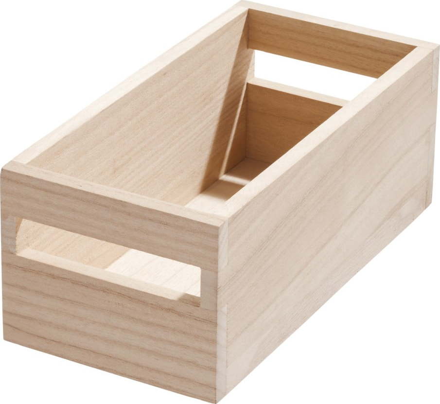 Úložný box ze dřeva paulownia iDesign Eco Handled