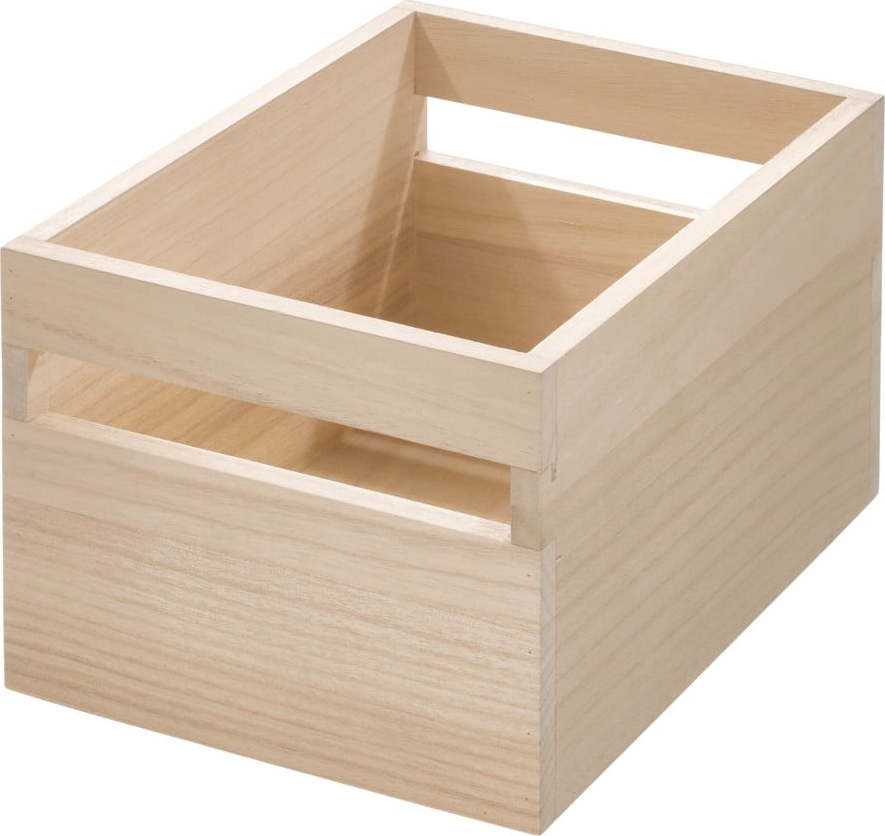 Úložný box ze dřeva paulownia iDesign Eco Handled