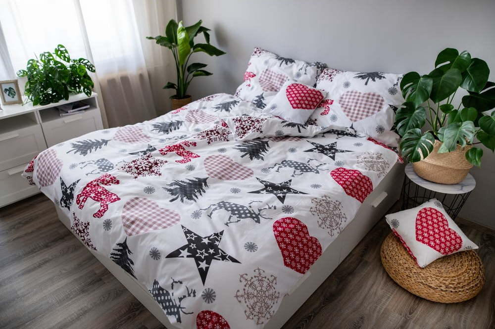 Vánoční bavlněné povlečení na jednolůžko Cotton House Heart