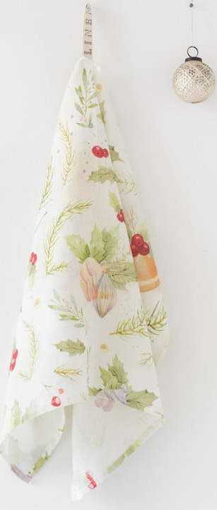 Vánoční lněná utěrka Linen Tales Merry