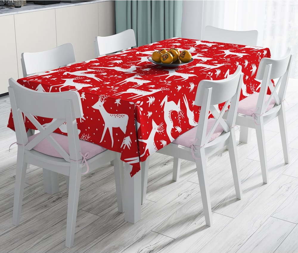 Vánoční ubrus s příměsí bavlny Minimalist Cushion Covers Reindeer