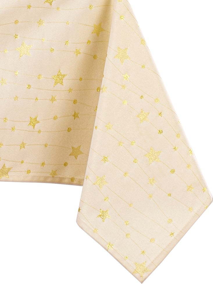 Vánoční ubrus v béžovo-zlaté barvě AmeliaHome Stardust