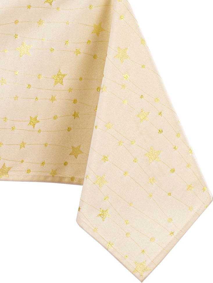 Vánoční ubrus v béžovo-zlaté barvě AmeliaHome Stardust