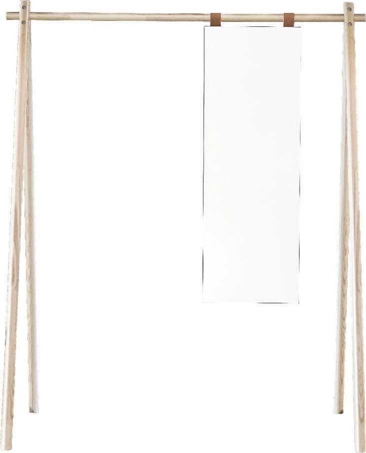 Věšák z borovicového dřeva se zrcadlem Karup Design Hongi Natural Karup Design