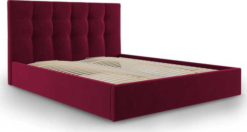 Vínově červená dvoulůžková postel Mazzini Beds Nerin