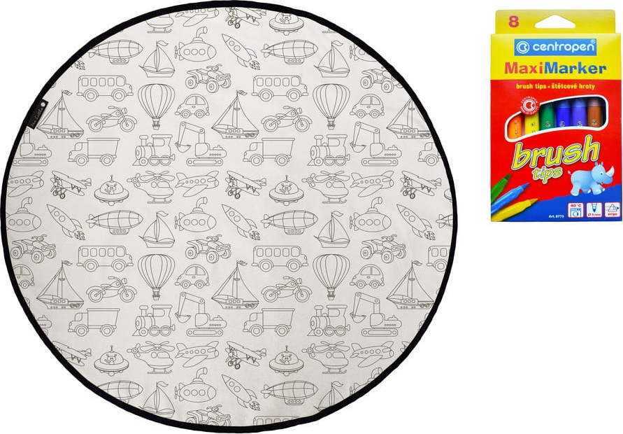 Vybarvovací dětský koberec Butter Kings Transport Set