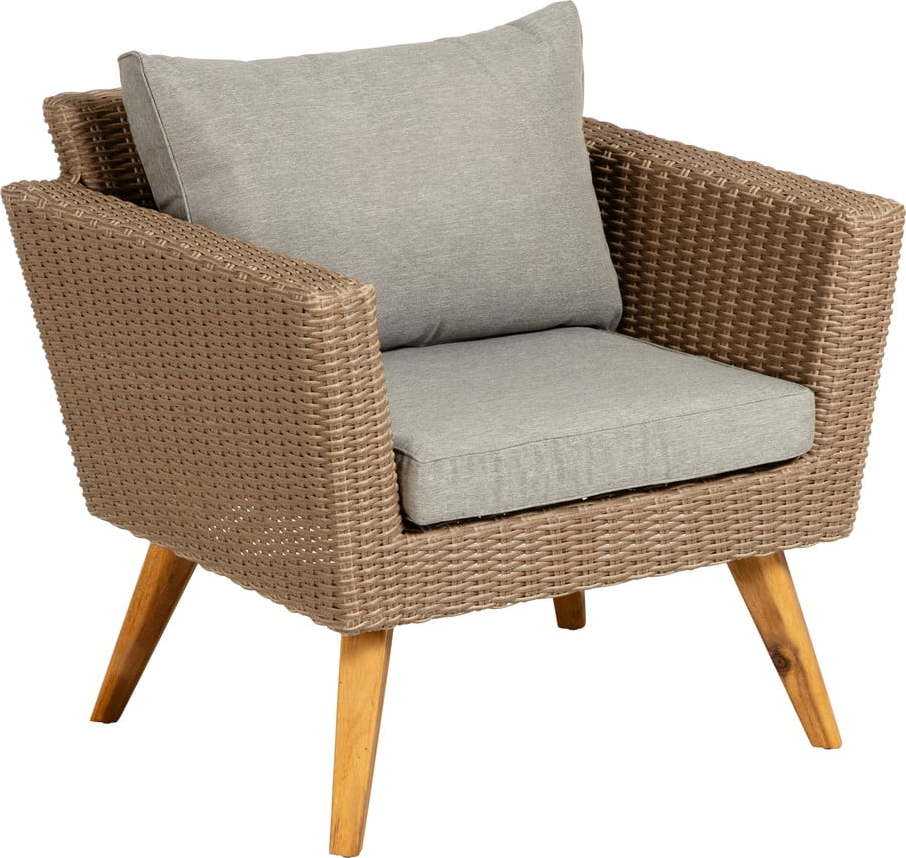 Zahradní křeslo s šedými polštáři Kave Home Sumie Kave Home