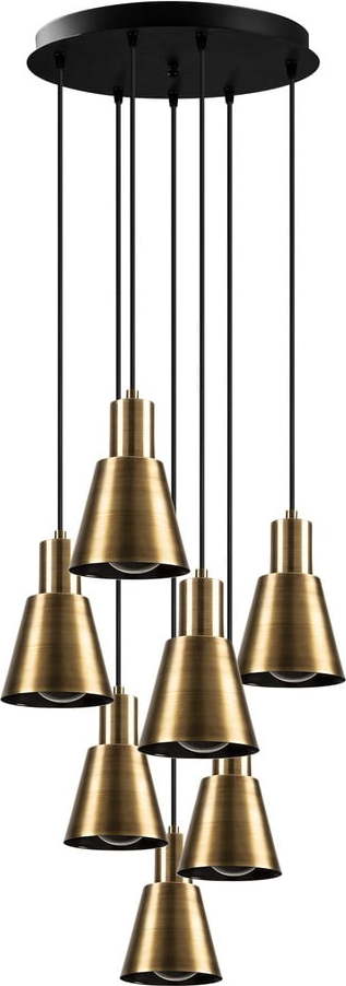 Závěsné svítidlo pro 7 žárovek ve zlaté barvě Opviq lights Kem Opviq lights