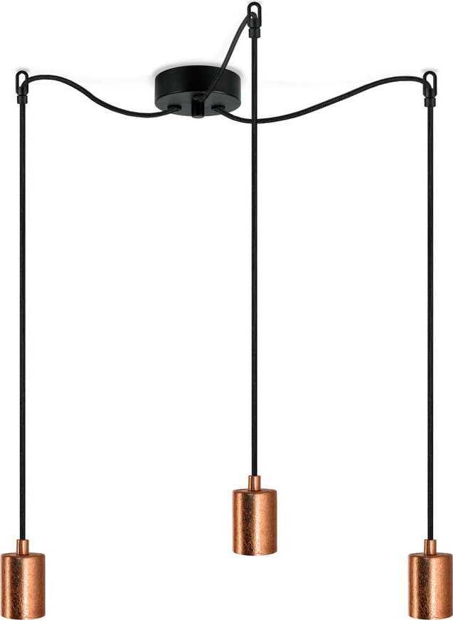 Závěsné tříramenné závěsné svítidlo a objímkami v měděné barvě Bulb Attack Cero Bulb Attack