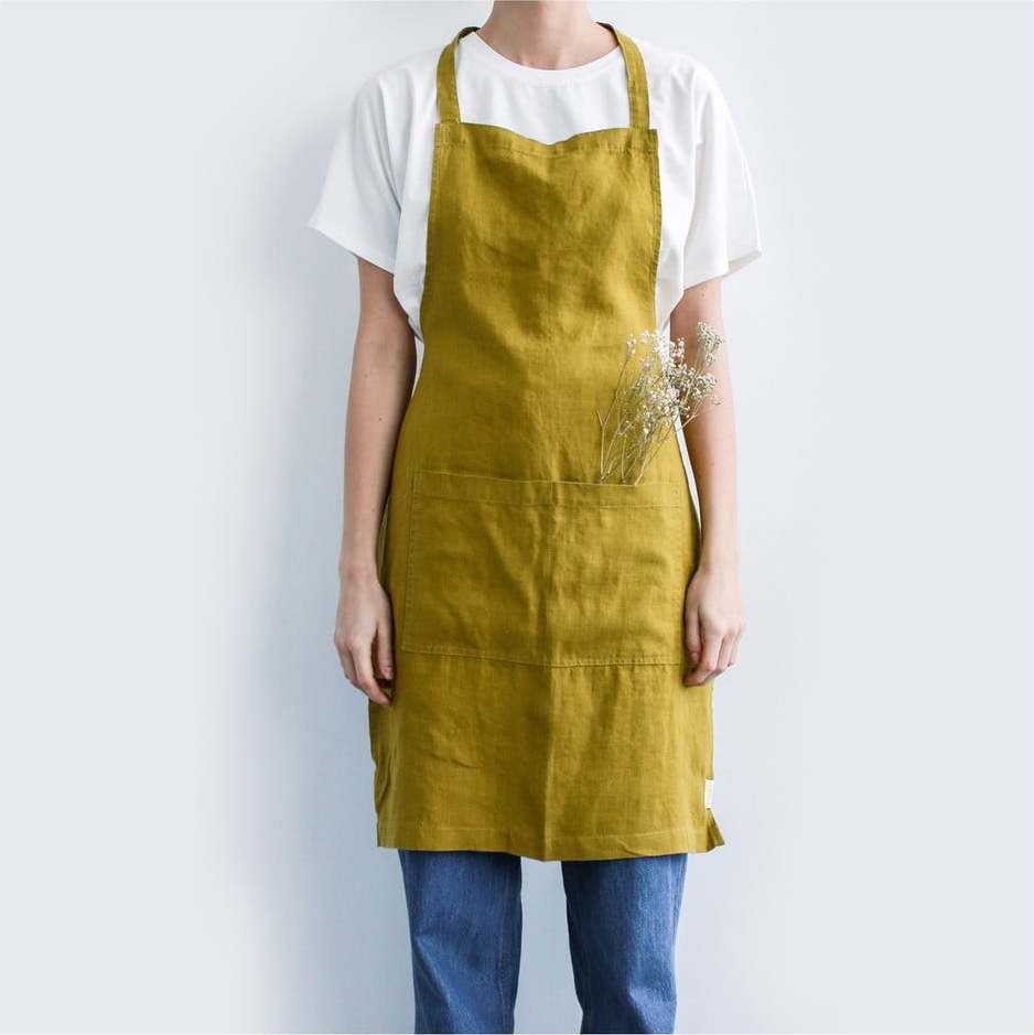 Zelená lněná zástěra Linen Tales Daily Apron
