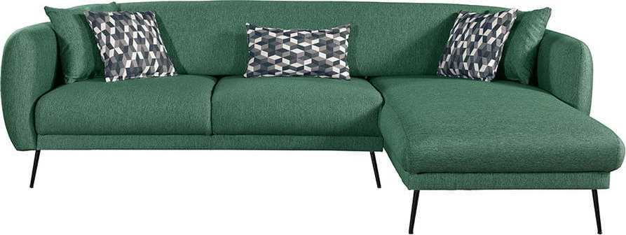 Zelená rozšiřitelná rohová pohovka Pandia Home Madrid