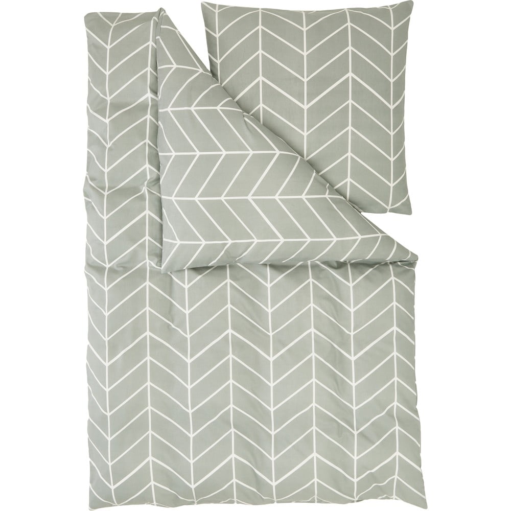 Zelené flanelové povlečení na jednolůžko Westwing Collection Yule