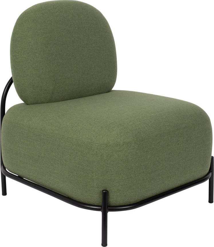 Zelené křeslo White Label Polly White Label