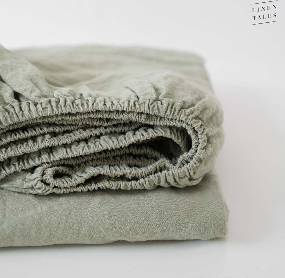 Zelené lněné prostěradlo 200x140 cm - Linen Tales Linen Tales