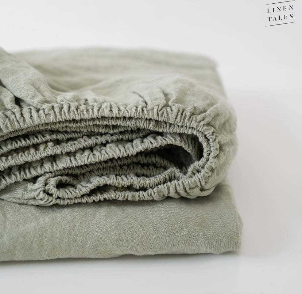 Zelené lněné prostěradlo 200x200 cm - Linen Tales Linen Tales
