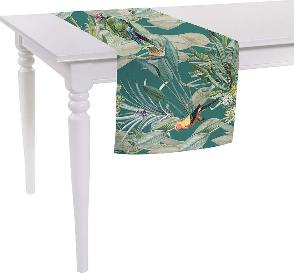 Zelený běhoun na stůl Mike & Co. NEW YORK Jungle Birds