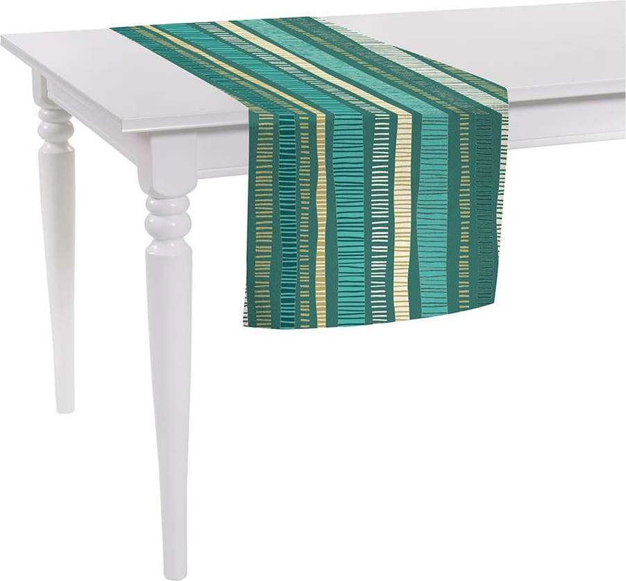 Zelený běhoun na stůl Mike & Co. NEW YORK Jungle Stripes