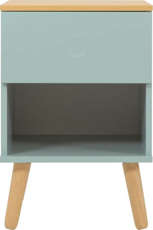Zelený noční stolek s nohami z dubového dřeva Tenzo Dot Tenzo