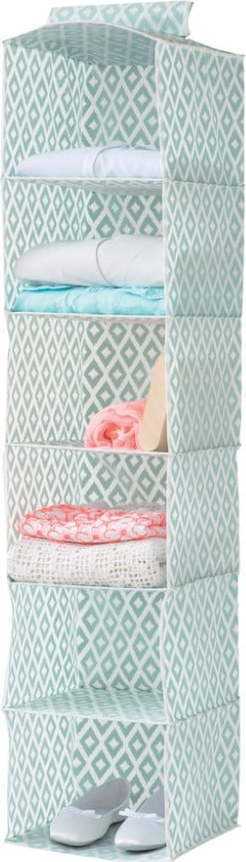 Zelený organizér do šatní skříně s 6 přihrádkami Compactor