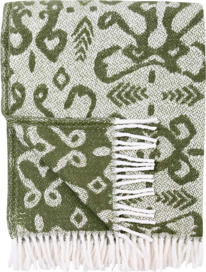 Zelený pléd s podílem bavlny Euromant Mykonos