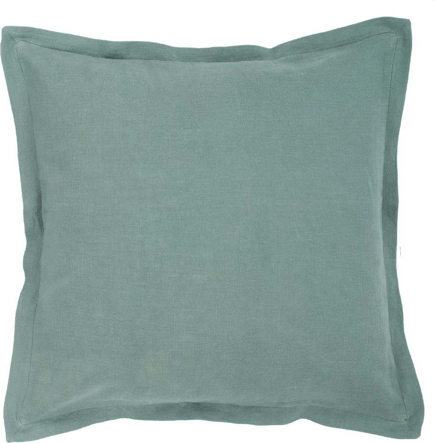 Zelený polštář s příměsí lnu Tiseco Home Studio