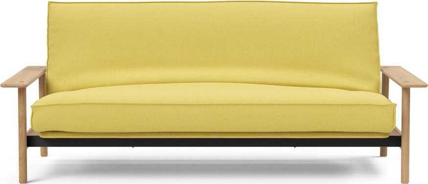 Žlutá rozkládací pohovka se snímatelným potahem Innovation Balder Soft Mustard Flower
