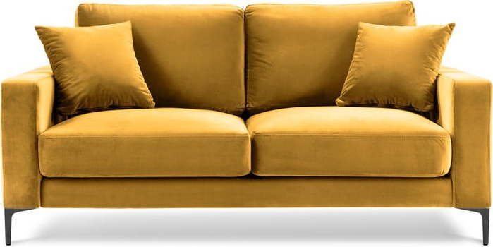 Žlutá sametová pohovka Kooko Home Harmony