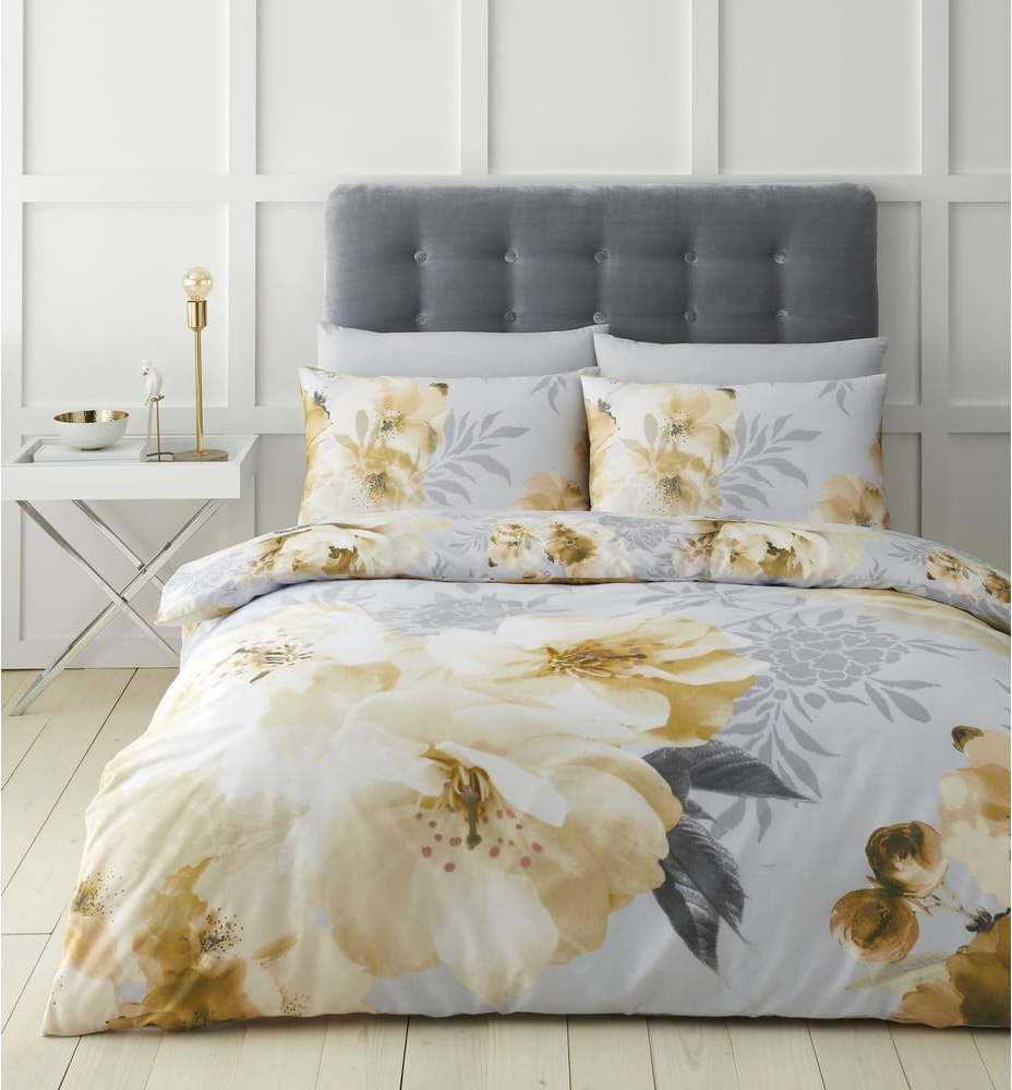 Žluté povlečení Catherine Lansfield Dramatic Floral
