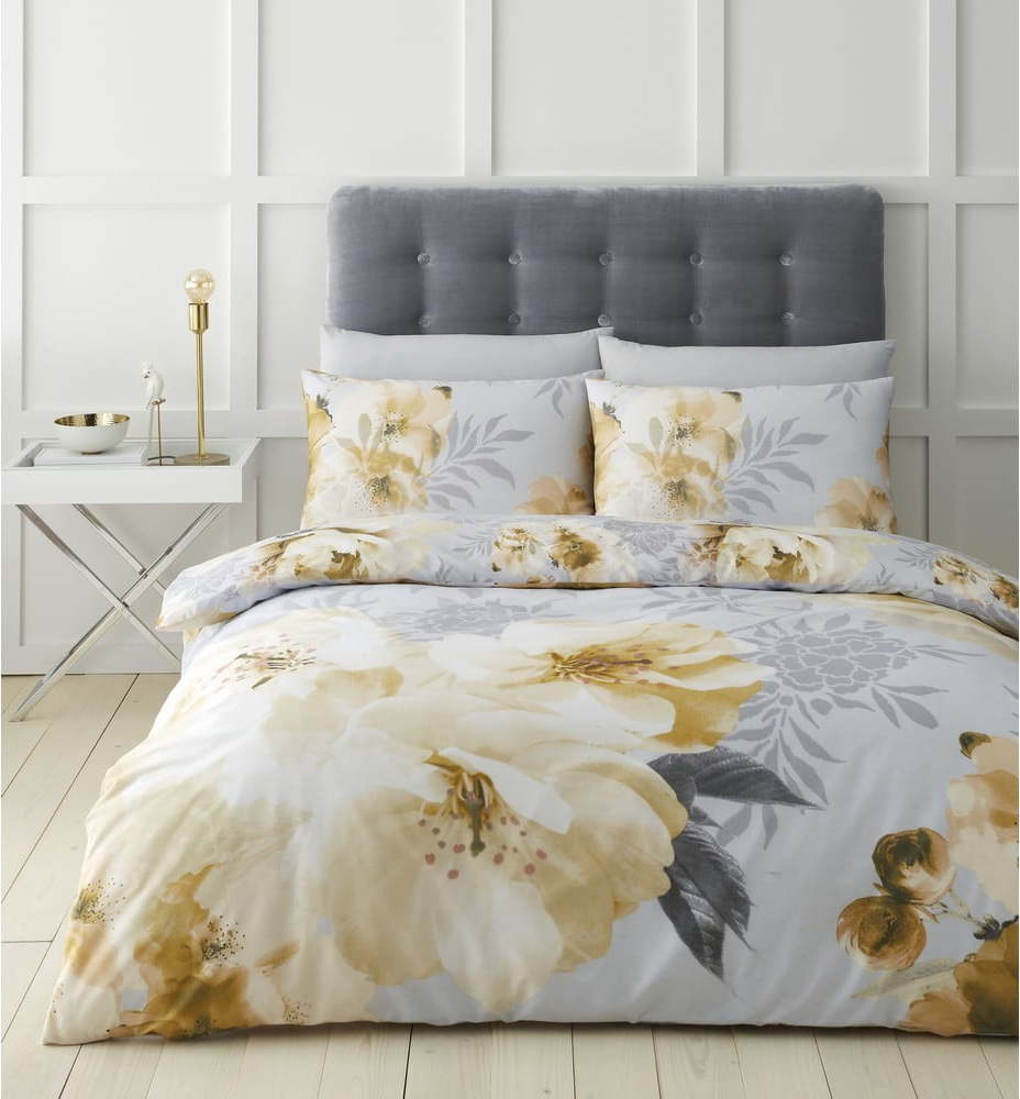Žluté povlečení Catherine Lansfield Dramatic Floral