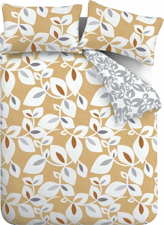 Žluté povlečení Catherine Lansfield Inga Leaf