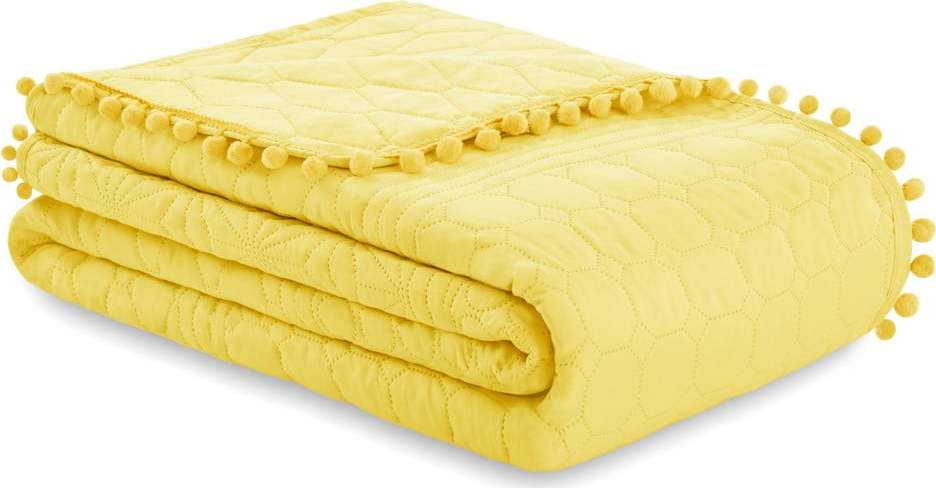 Žlutý přehoz na postel AmeliaHome Meadore