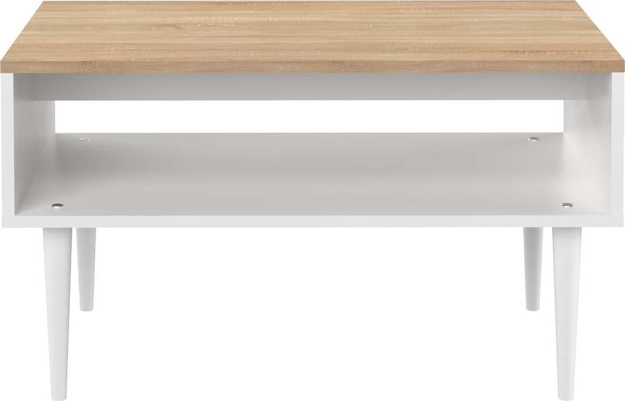 Bílý konferenční stolek s deskou v dekoru dubu 80x47 cm Horizon - TemaHome France TemaHome France