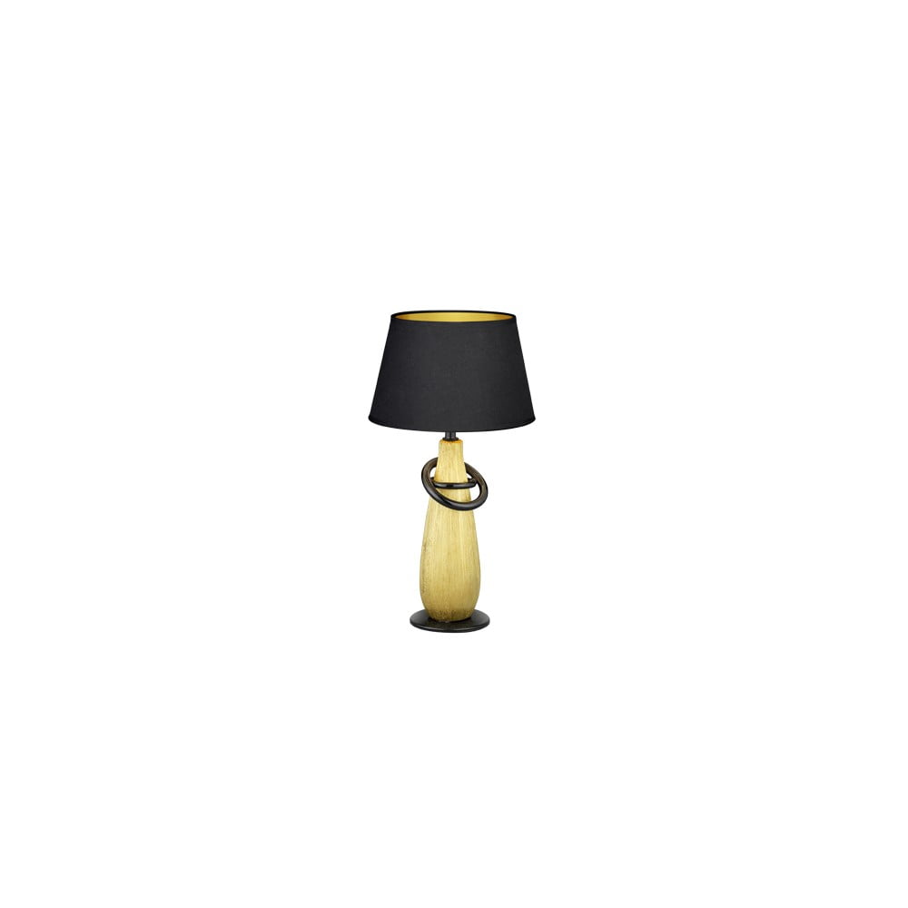 Černá stolní lampa z keramiky a tkaniny Trio Thebes