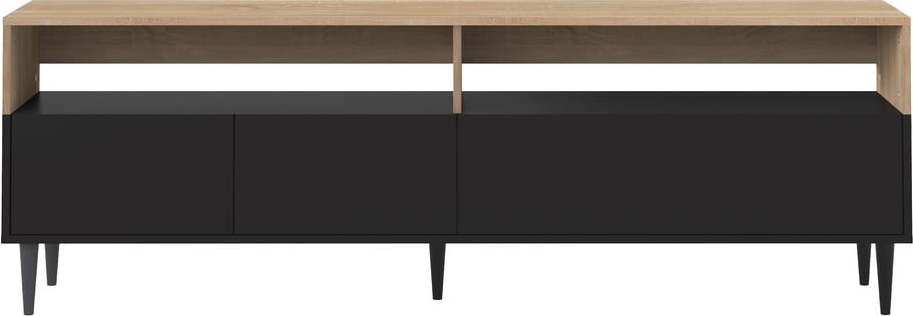 Černý TV stolek v dekoru dubu 180x61 cm Horizon - TemaHome France TemaHome France
